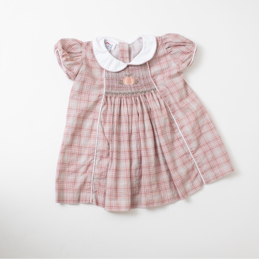 Ruth and Ralph Smocked Plaid Pumpkin Dress
